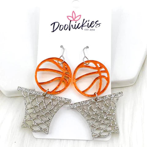2" Slam Dunk Basketball Earrings