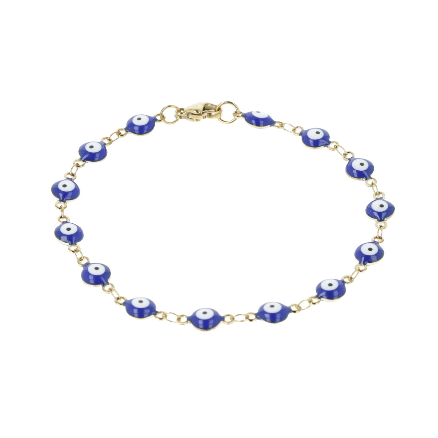 Evil Eye Bracelet In Navy Blue (Gold Plated)