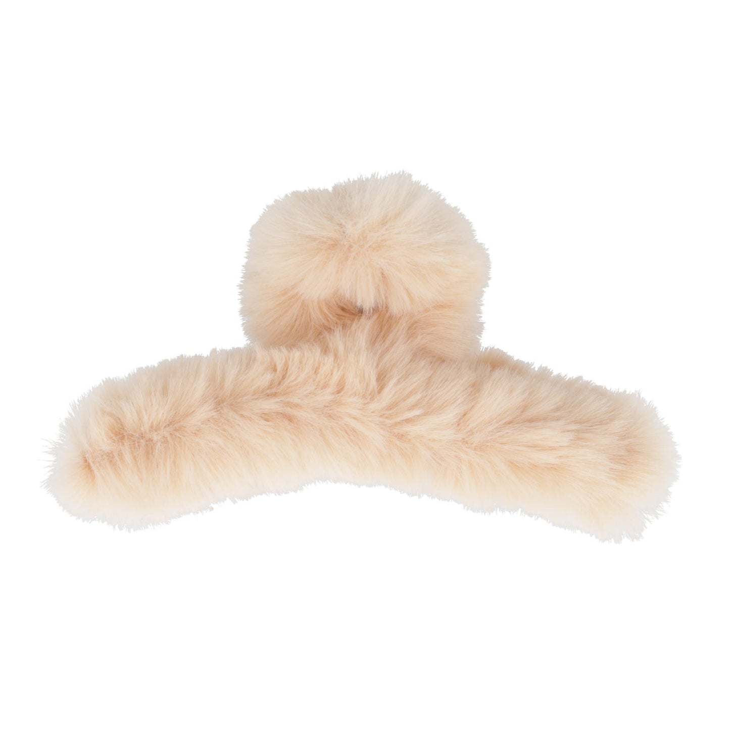 Fluffy Hair Clip - Beige