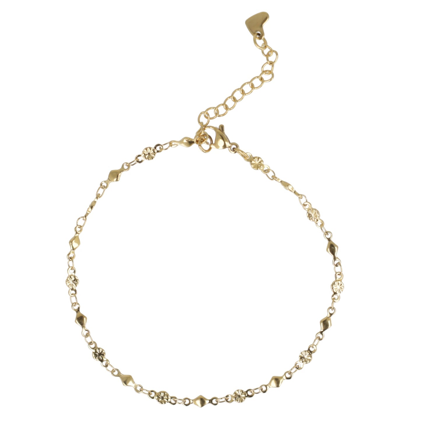 Floral Diamond Anklet (Gold Plated)