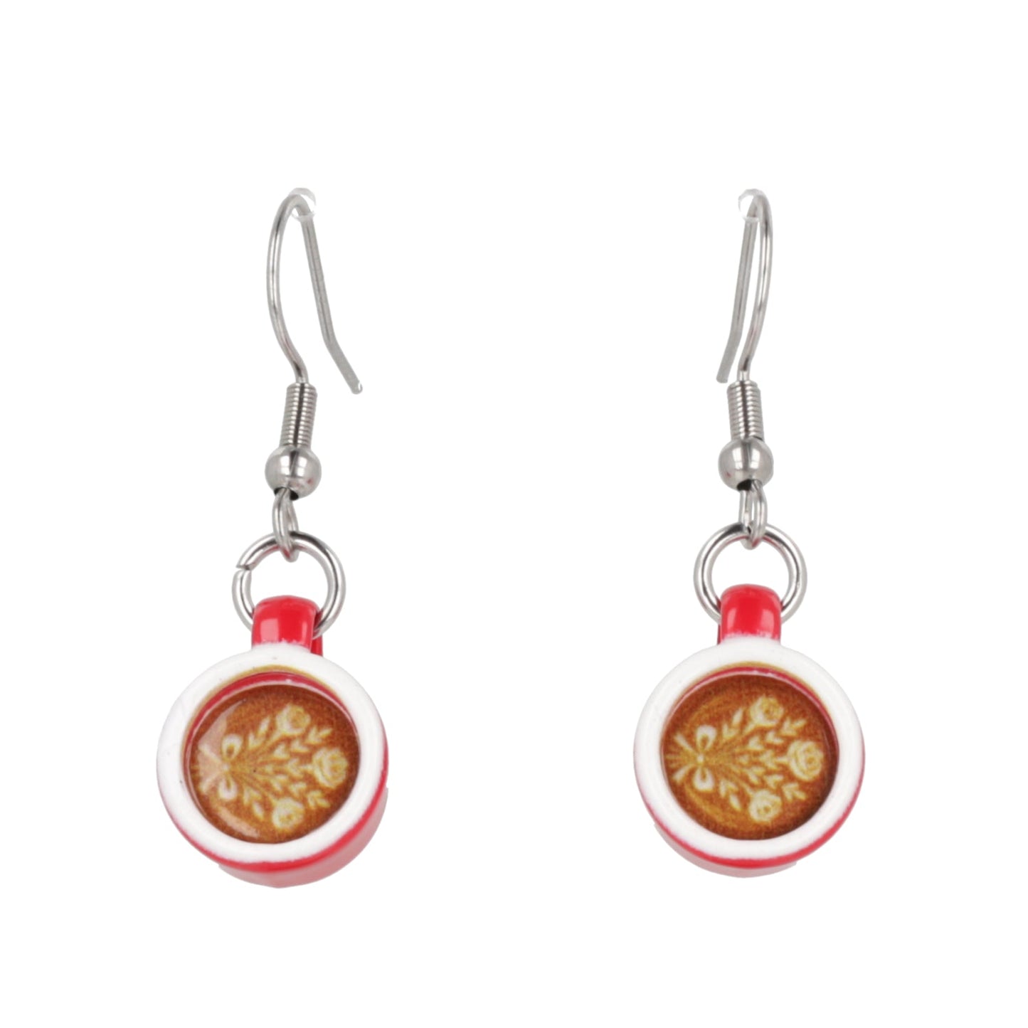 Floral Flat White Earrings