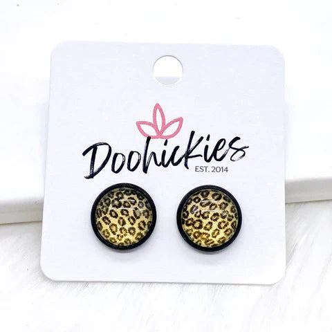 Jungle Cat Singles in Black - Metallic Gold Leopard