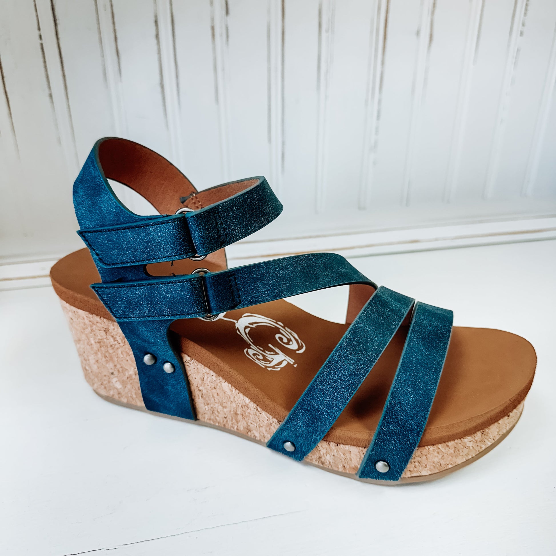Hariett Wedge Sandal - Navy