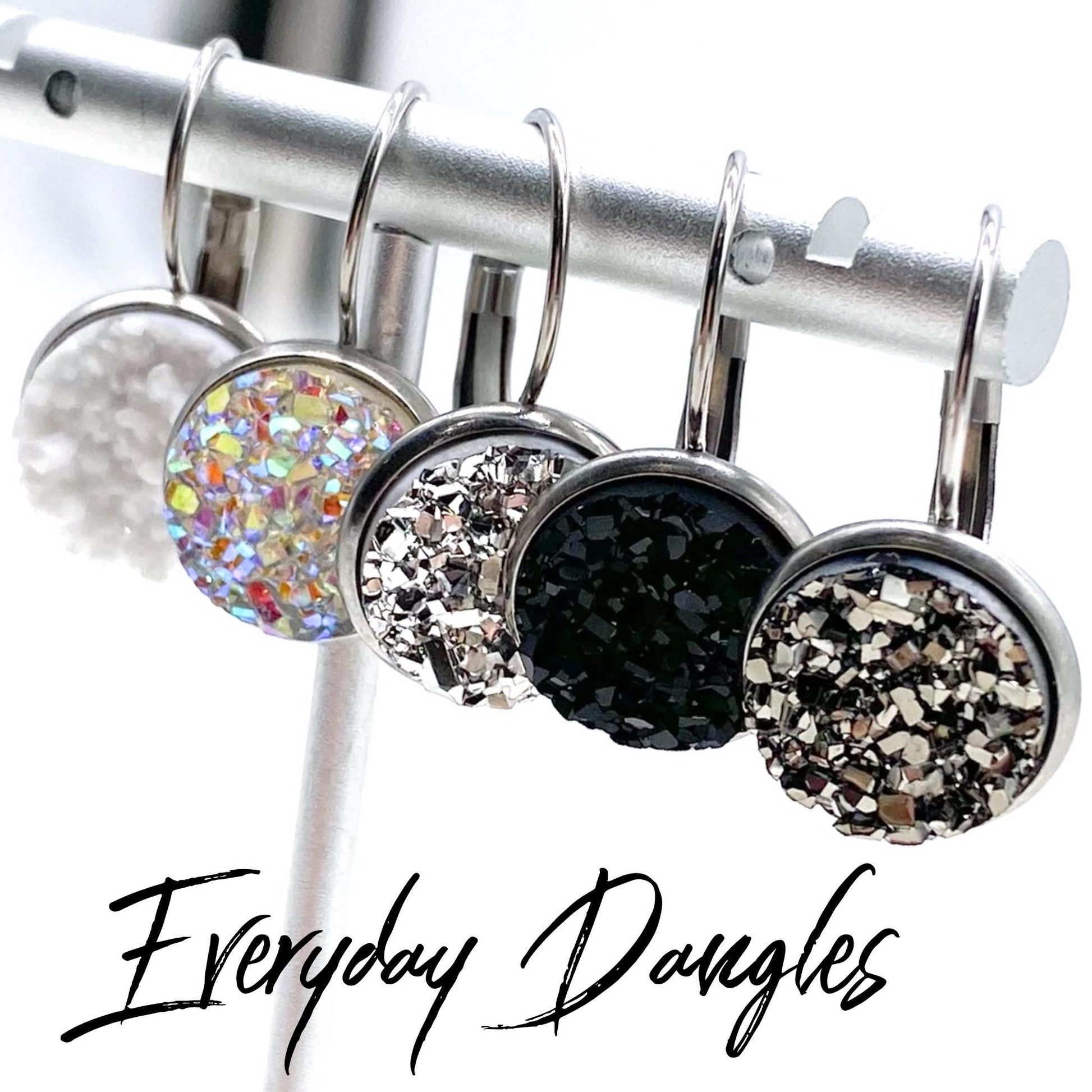 Big As Texas Round Dangle Earrings - Crystal