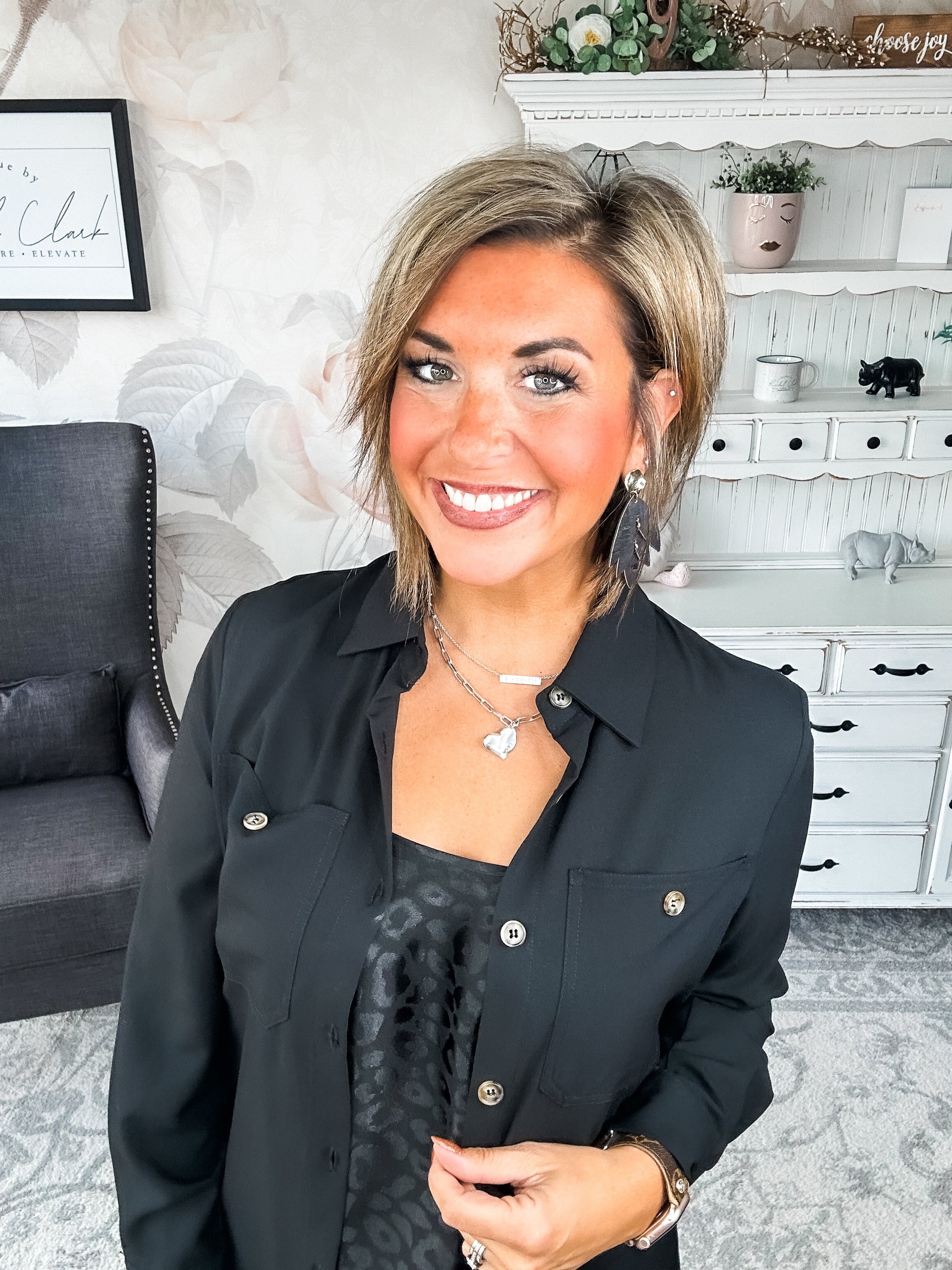 From the Top Button Down Dress - Black