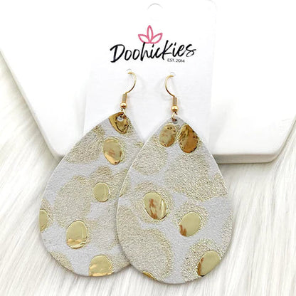 2.5" Metallic Puddle Collection Earrings- Gold
