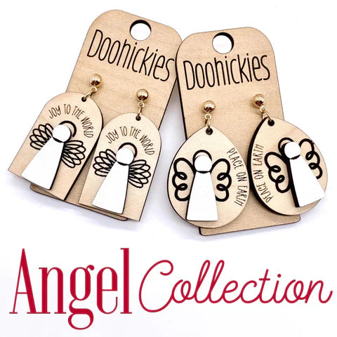 1.5" Angel Collection Christmas Earrings - Joy To The World