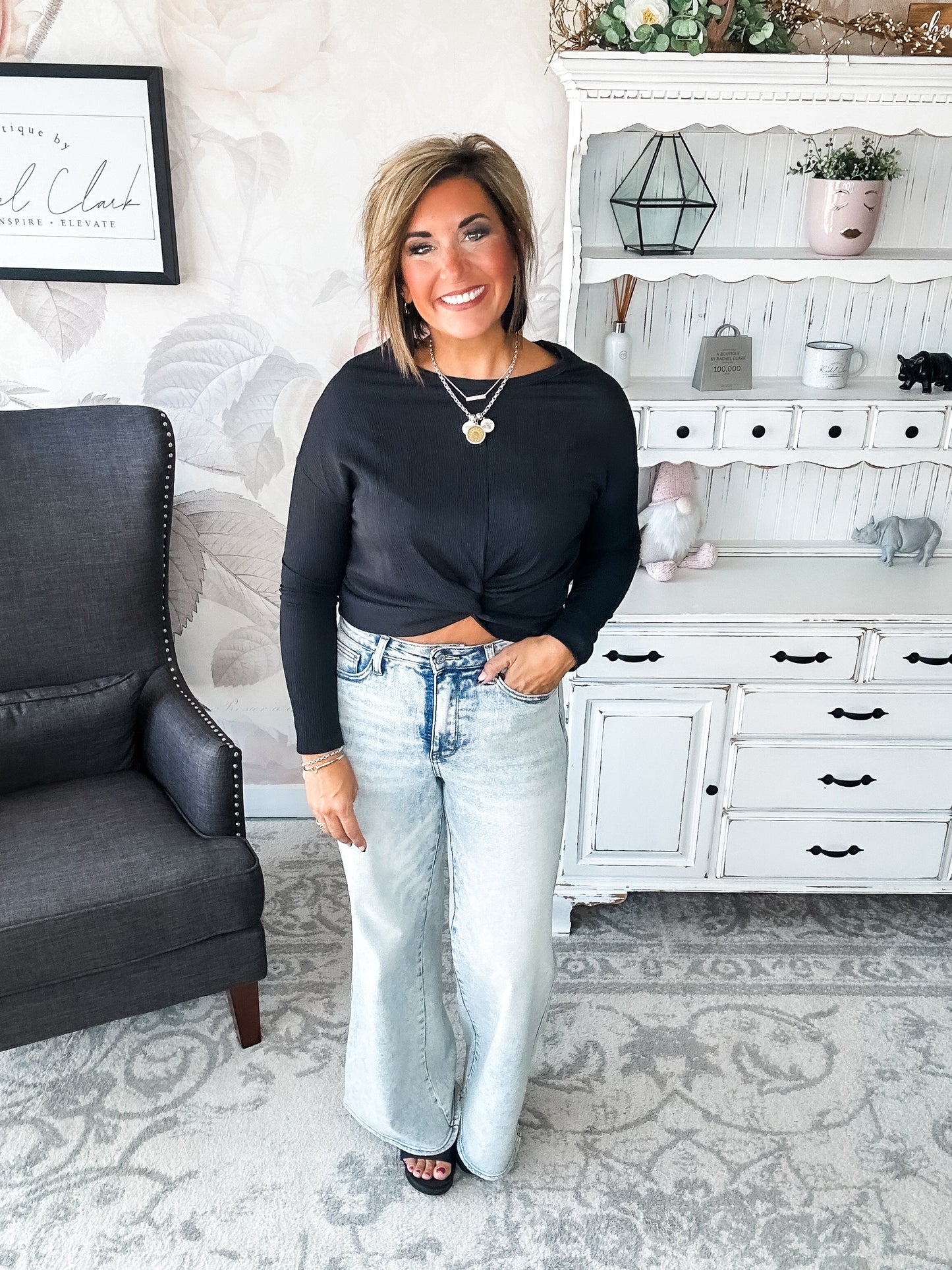 Just Like You Long Sleeve Top - Black