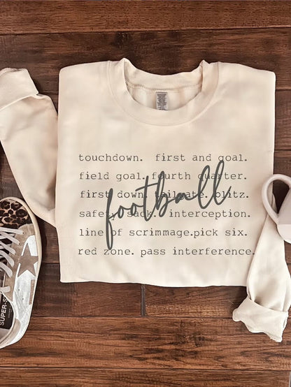 Football Words Pullover Sweatshirt