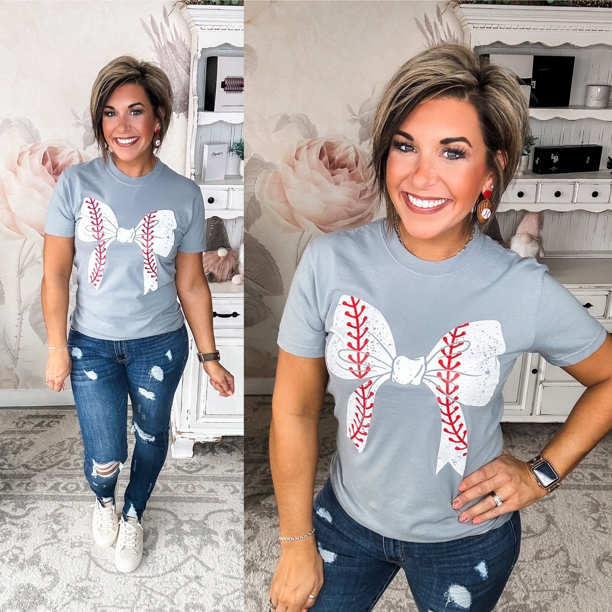 Baseball Bow Graphic Tee