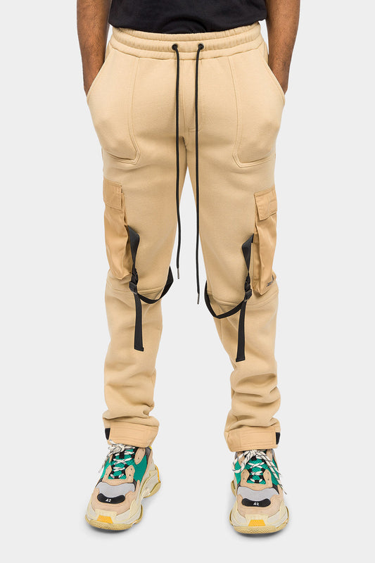 Adjustable Buckle Strap Cargo Sweatpants