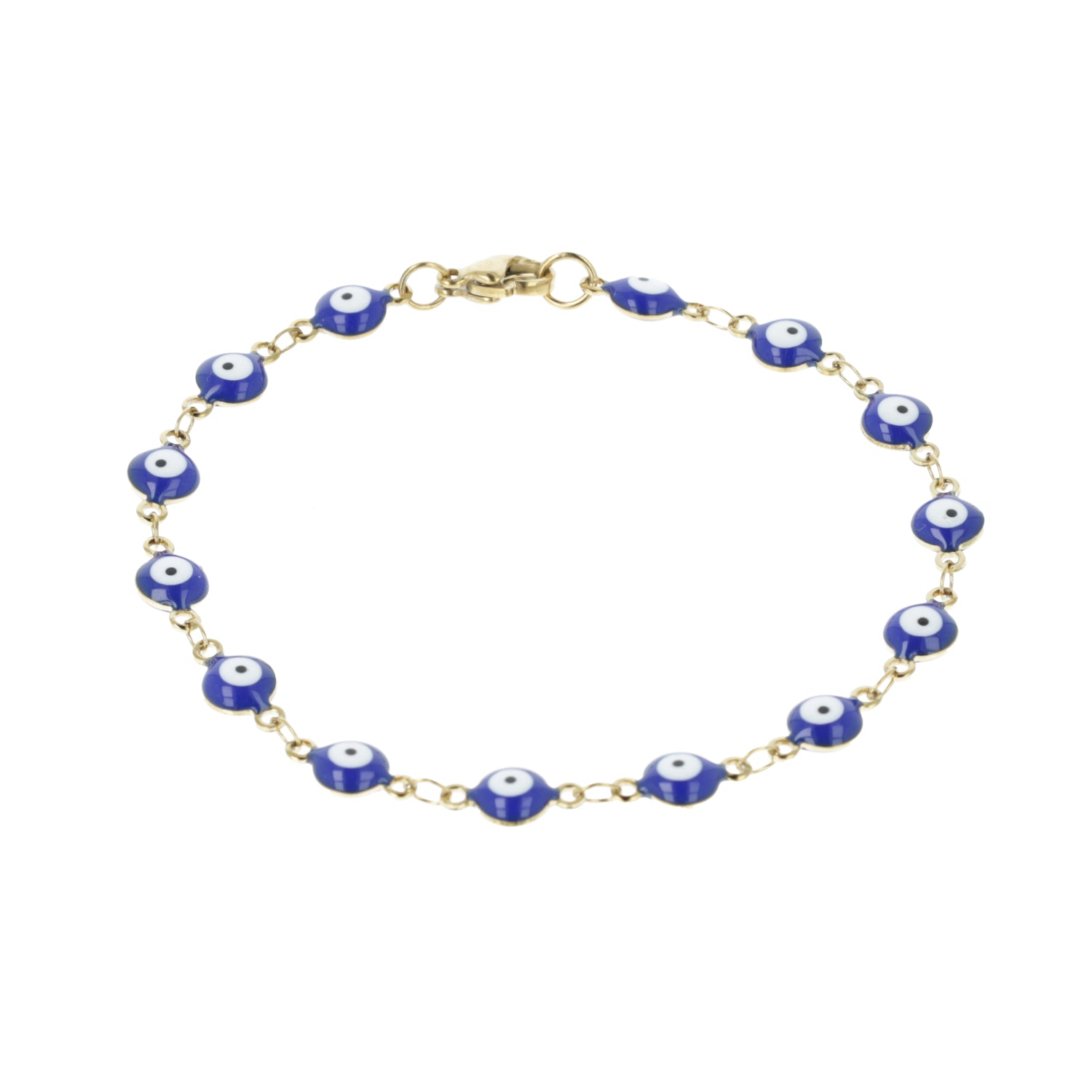 Evil Eye Bracelet In Navy Blue (Gold Plated)