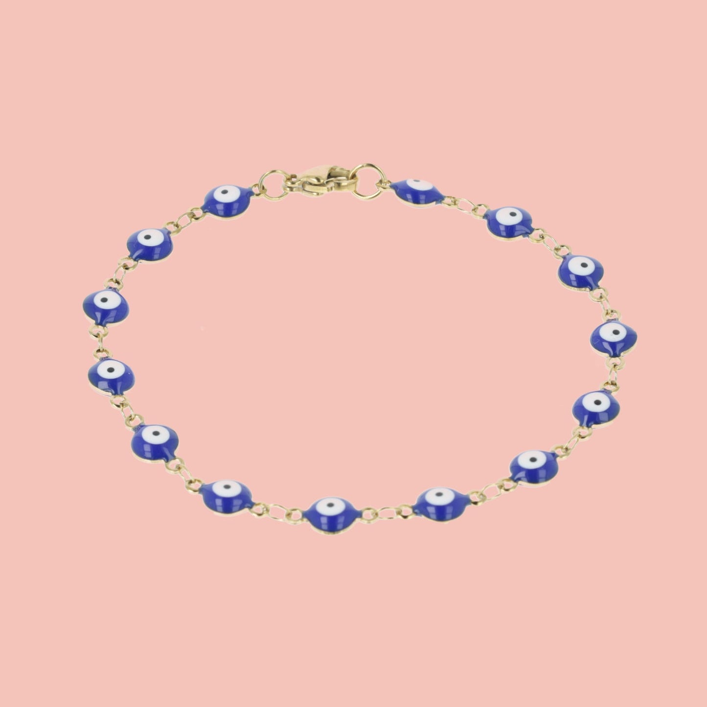 Evil Eye Bracelet In Navy Blue (Gold Plated)
