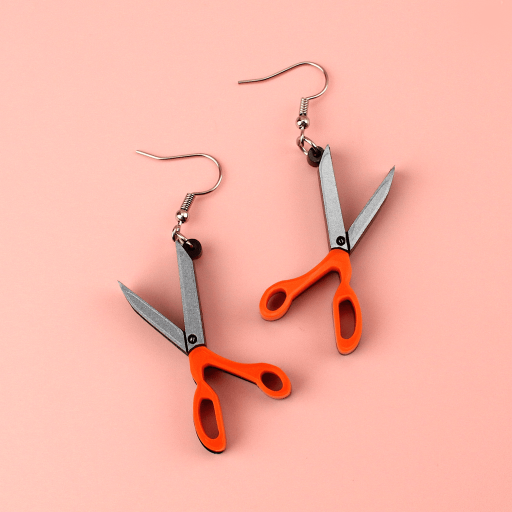 Fabric Scissor Earrings