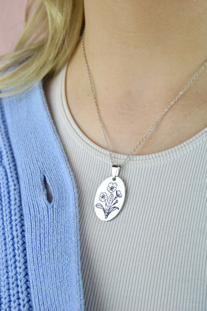 February Birth Flower Necklace - Primrose
