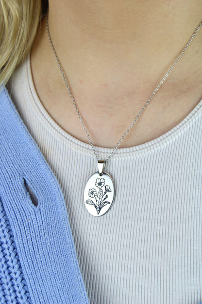 February Birth Flower Necklace - Primrose