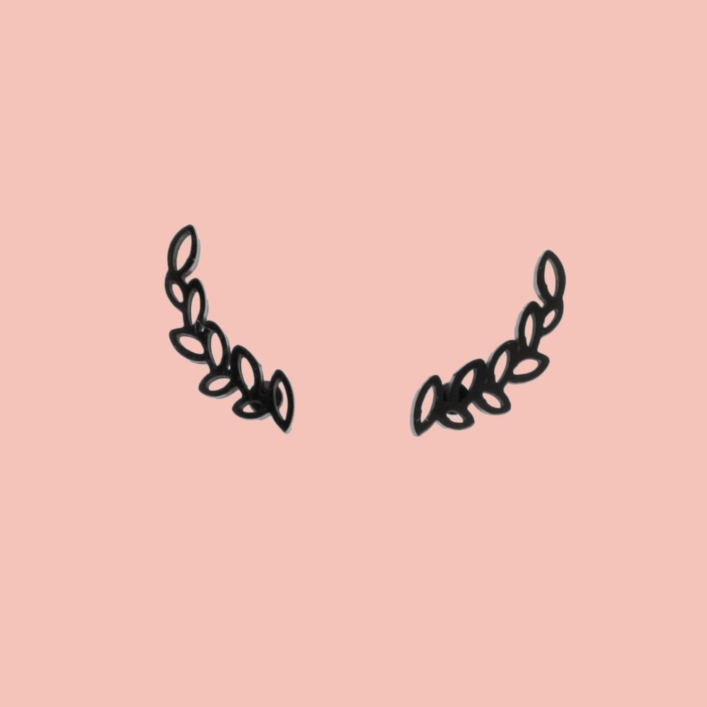 Fern Stud Earrings (Black)
