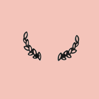 Fern Stud Earrings (Black)