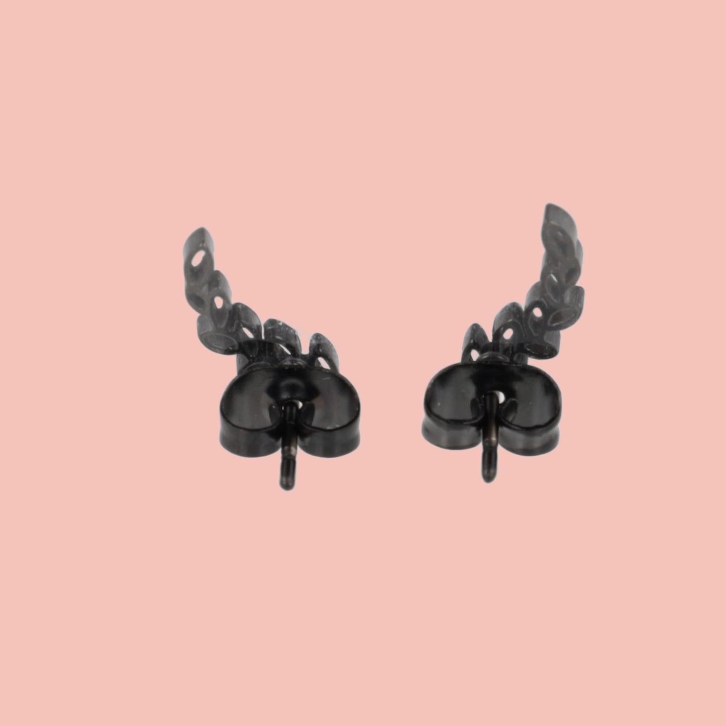 Fern Stud Earrings (Black)