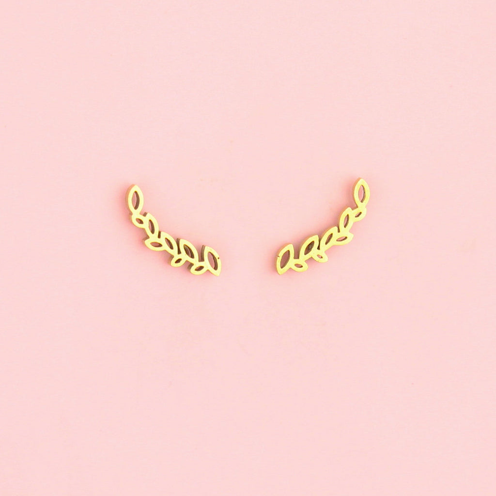 Fern Stud Earrings (Gold Plated)