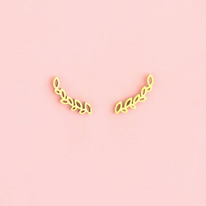 Fern Stud Earrings (Gold Plated)