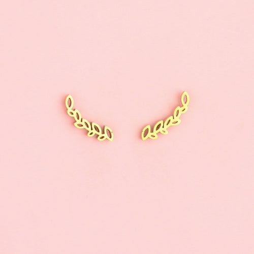 Fern Stud Earrings (Gold Plated)