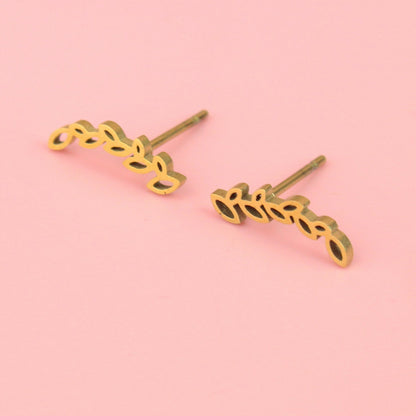 Fern Stud Earrings (Gold Plated)