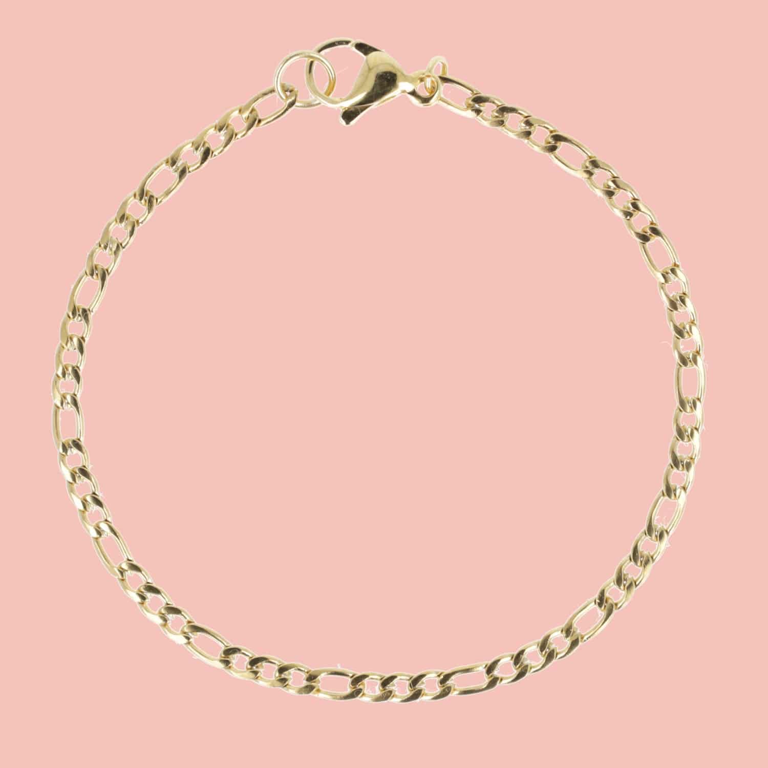 Figaro Chain Bracelet (Gold Plated)