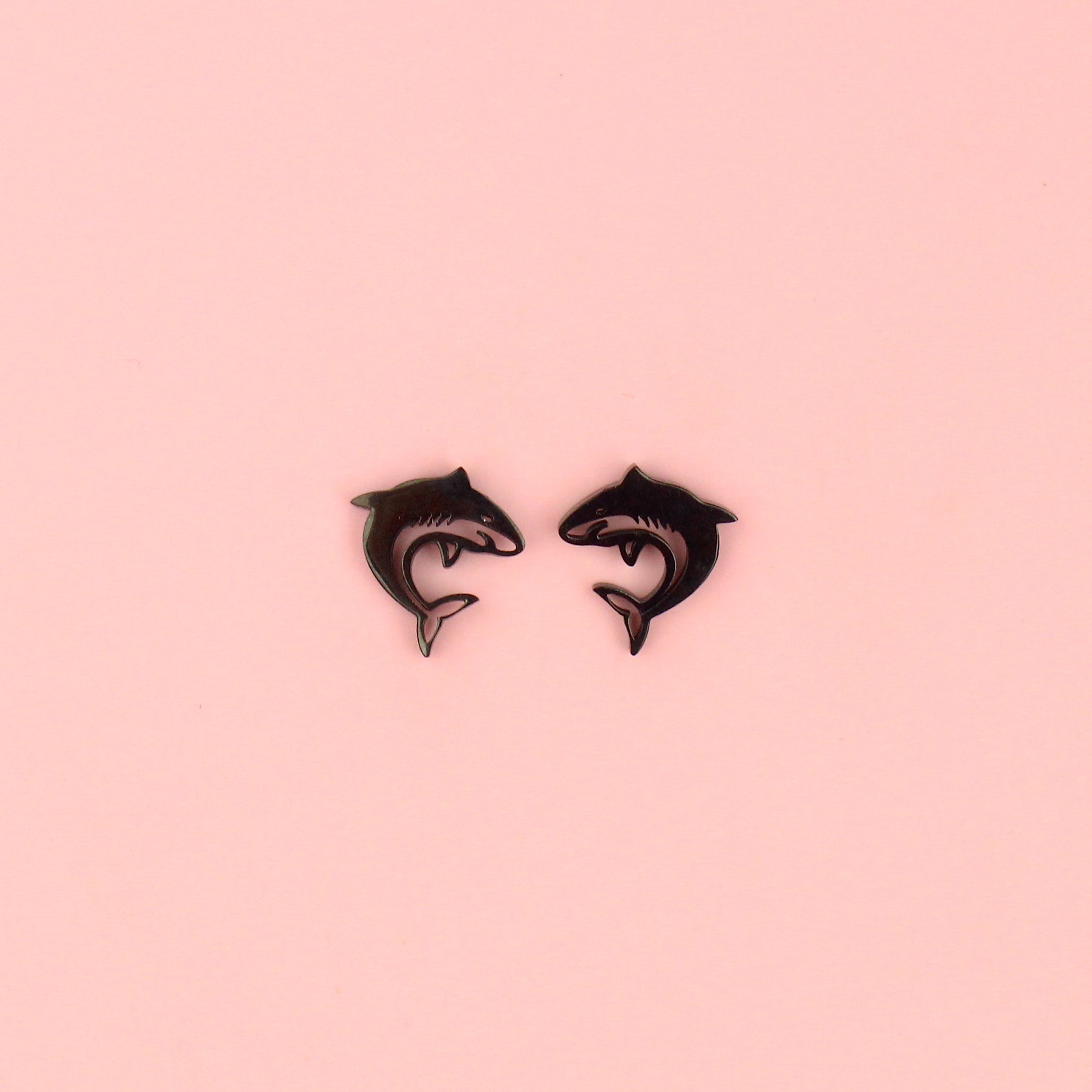 Fish Are Friends Stud Earrings (Black)
