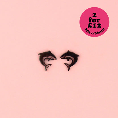 Fish Are Friends Stud Earrings (Black)