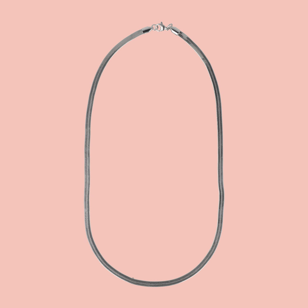 Flat Snake Chain Necklace (Stainless Steel)