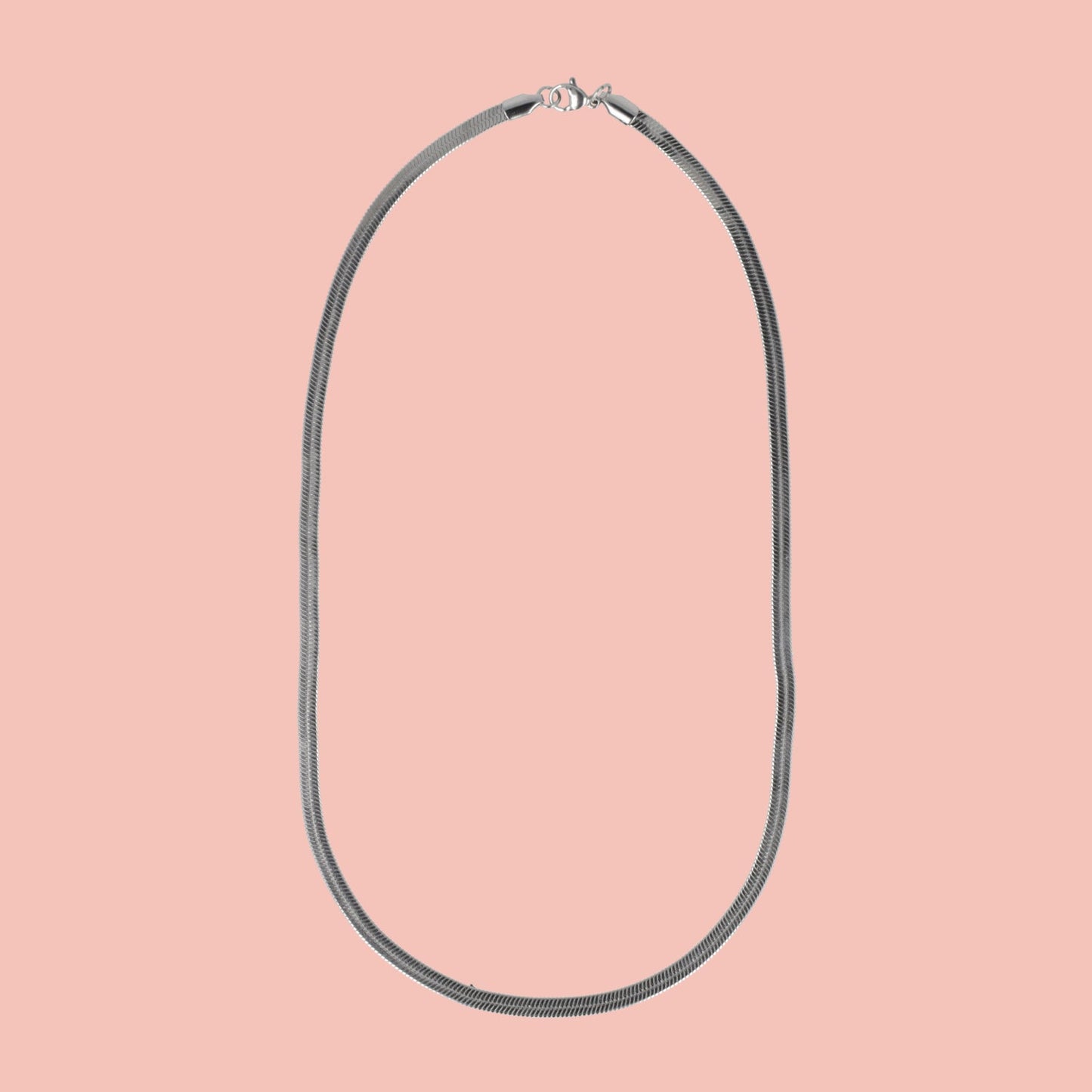 Flat Snake Chain Necklace (Stainless Steel)