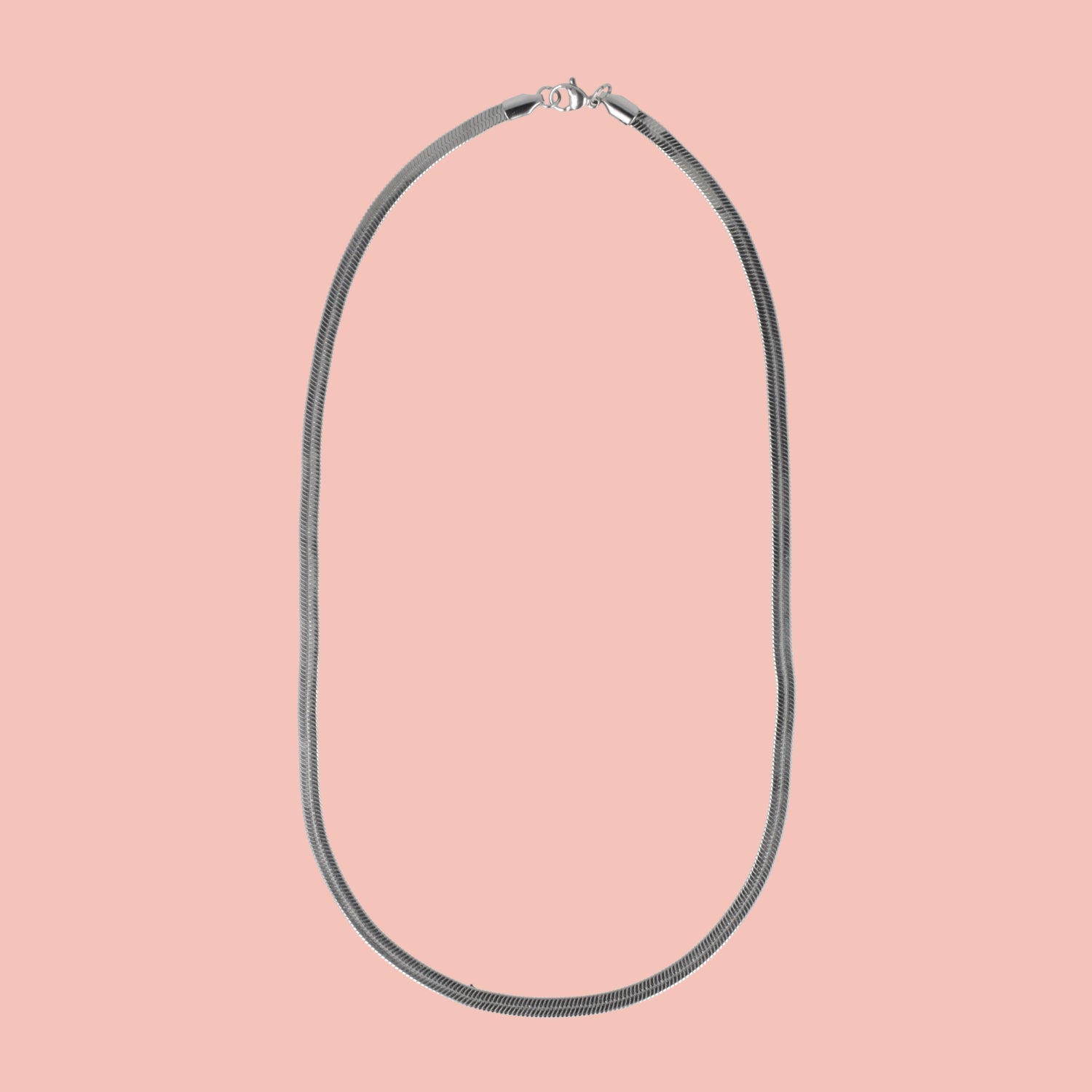 Flat Snake Chain Necklace (Stainless Steel)
