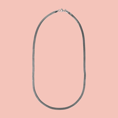 Flat Snake Chain Necklace (Stainless Steel)