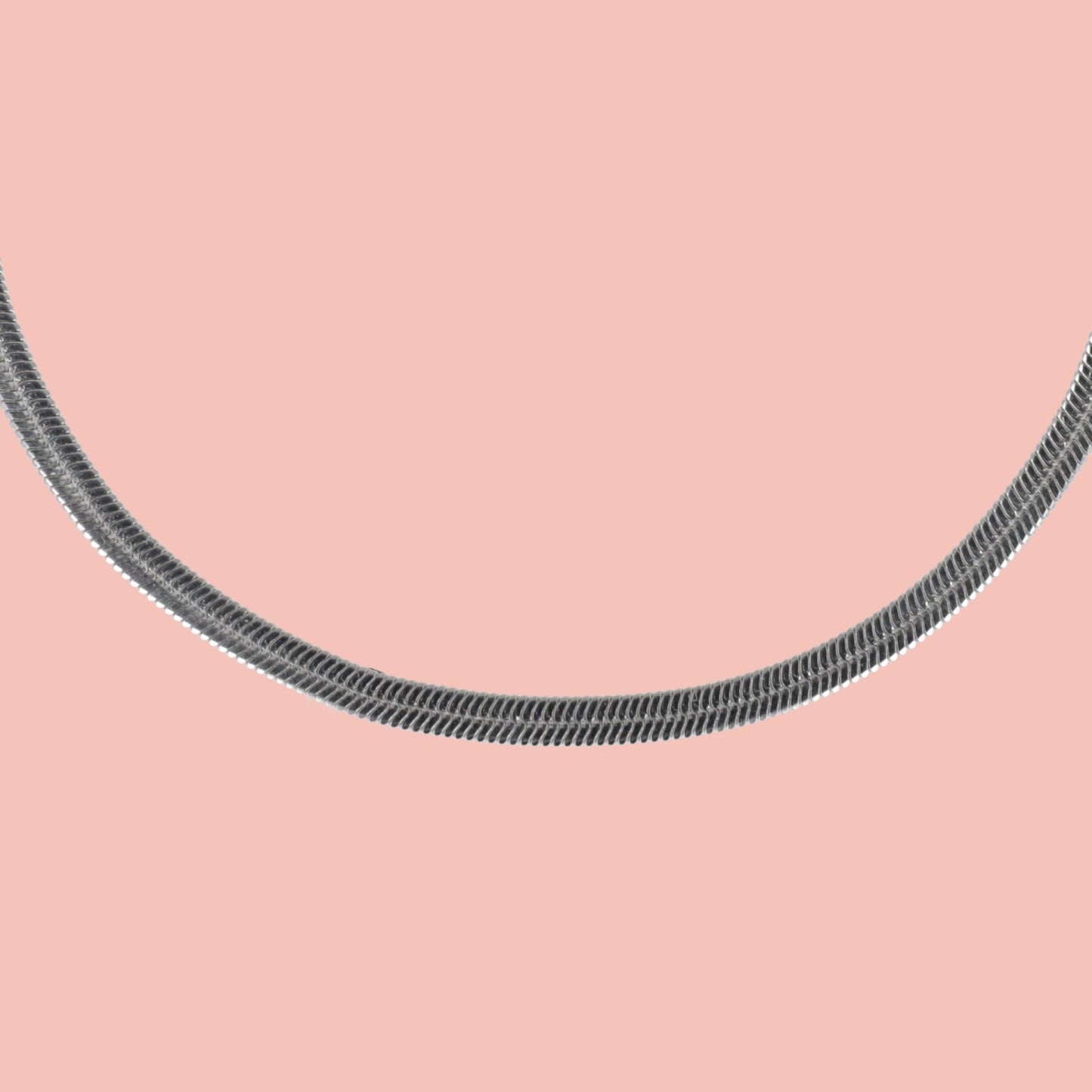 Flat Snake Chain Necklace (Stainless Steel)