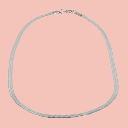 Flat Snake Chain Necklace (Stainless Steel)