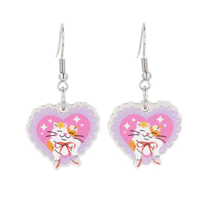 Flower Crown Cat Earrings