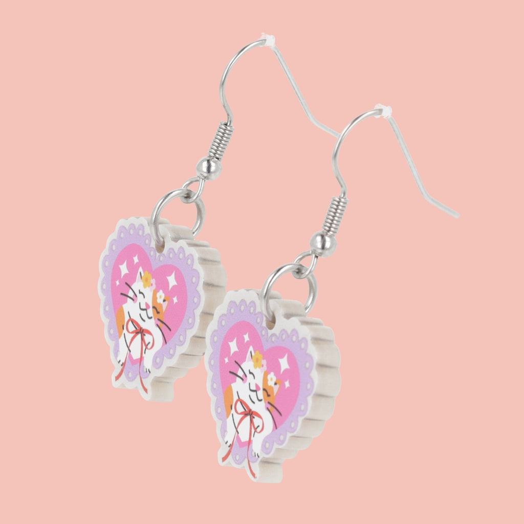 Flower Crown Cat Earrings