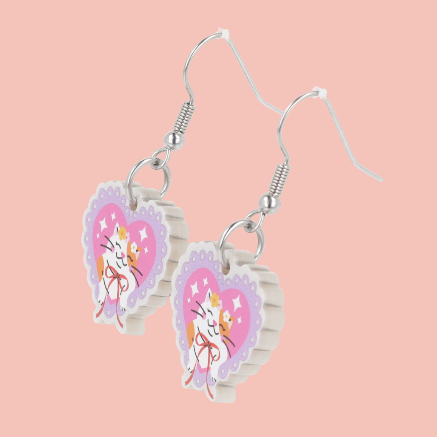 Flower Crown Cat Earrings