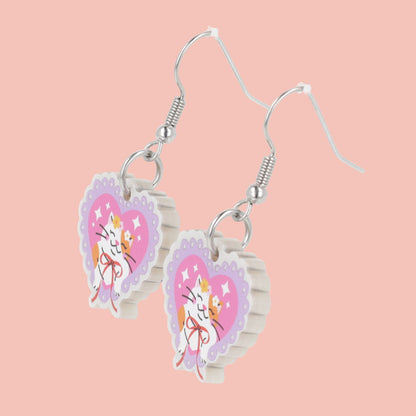 Flower Crown Cat Earrings