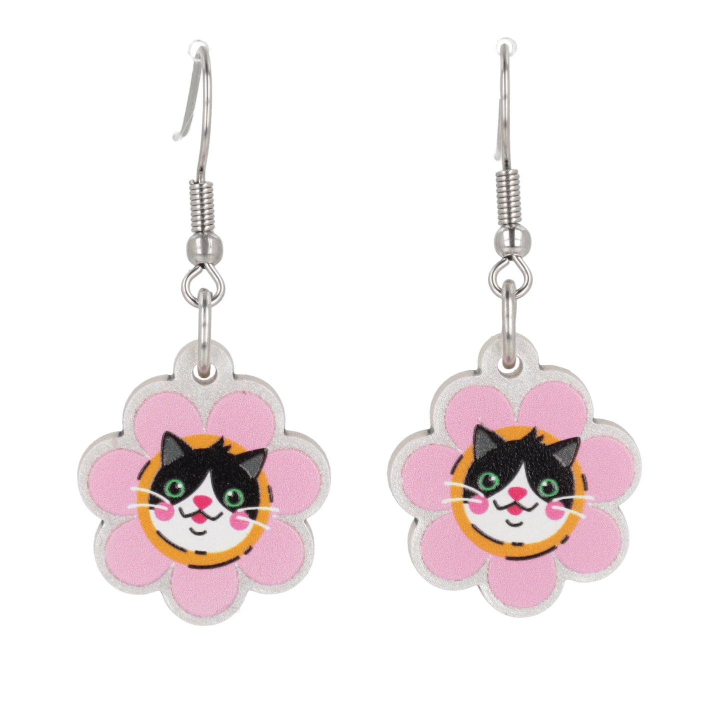 Flower Face Cat Earrings