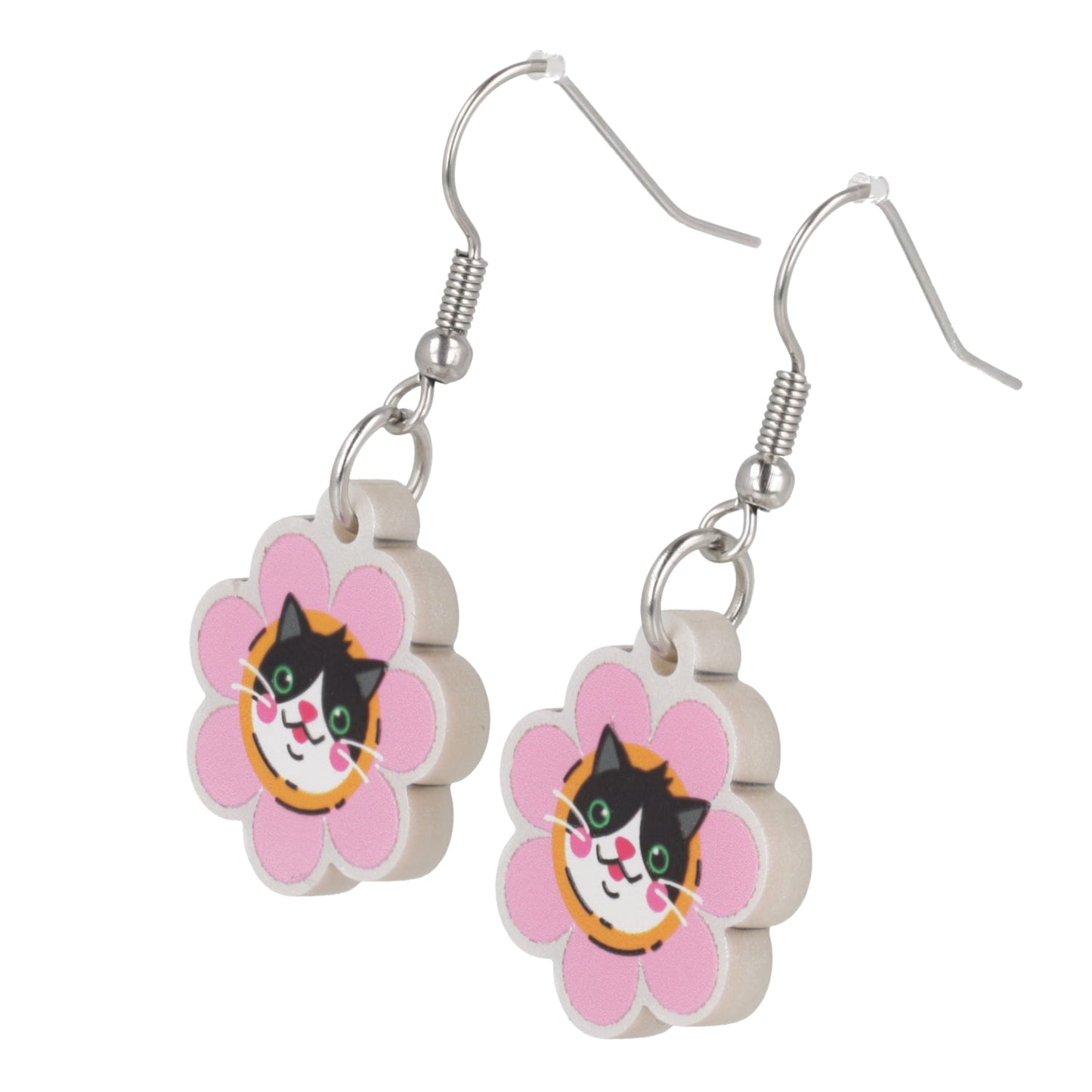Flower Face Cat Earrings
