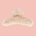 Fluffy Hair Clip - Beige