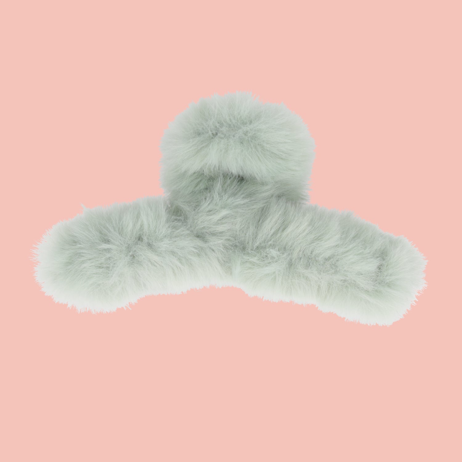 Fluffy Hair Clip - Green