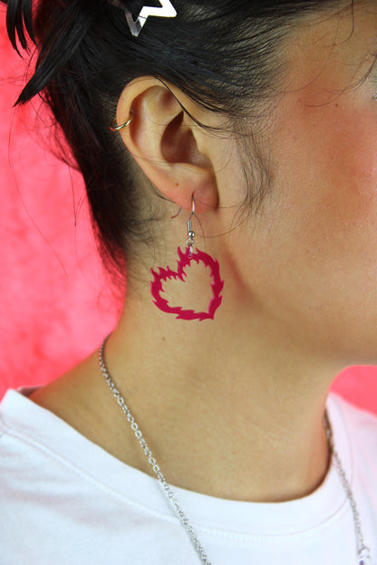 Flame Heart Earrings