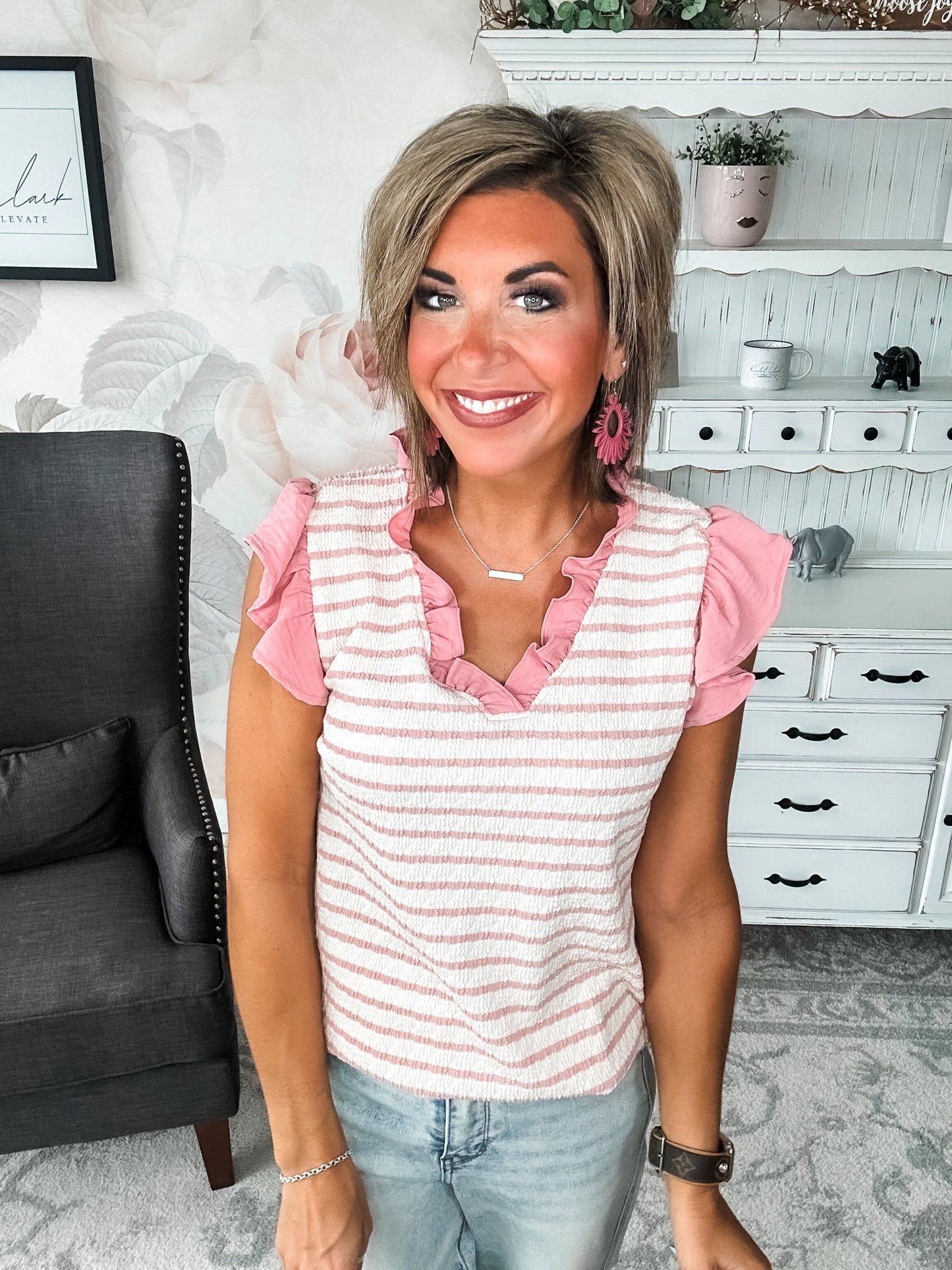Mend A Broken Heart Top - Rose