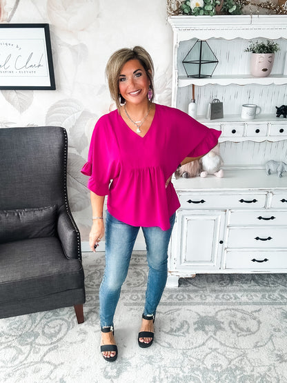 Close to Me Blouse - Magenta