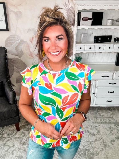 Be Optimistic Top - Multicolor Floral