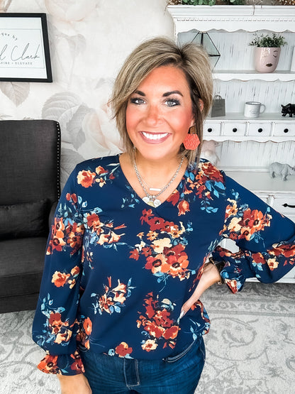 Don't Think You Know Blouse - Navy