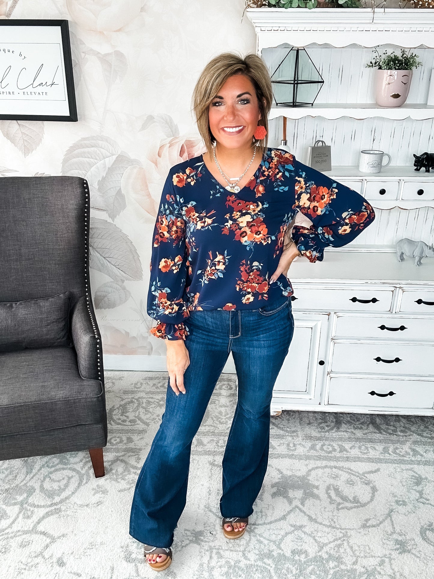 Don't Think You Know Blouse - Navy